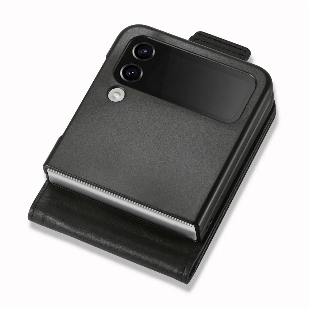 LC.IMEEKE for Samsung Galaxy Z Flip3 5G PU Leather + PC Phone Case RFID Blocking Protective Cellphone Cover Card Holder - Black - 4