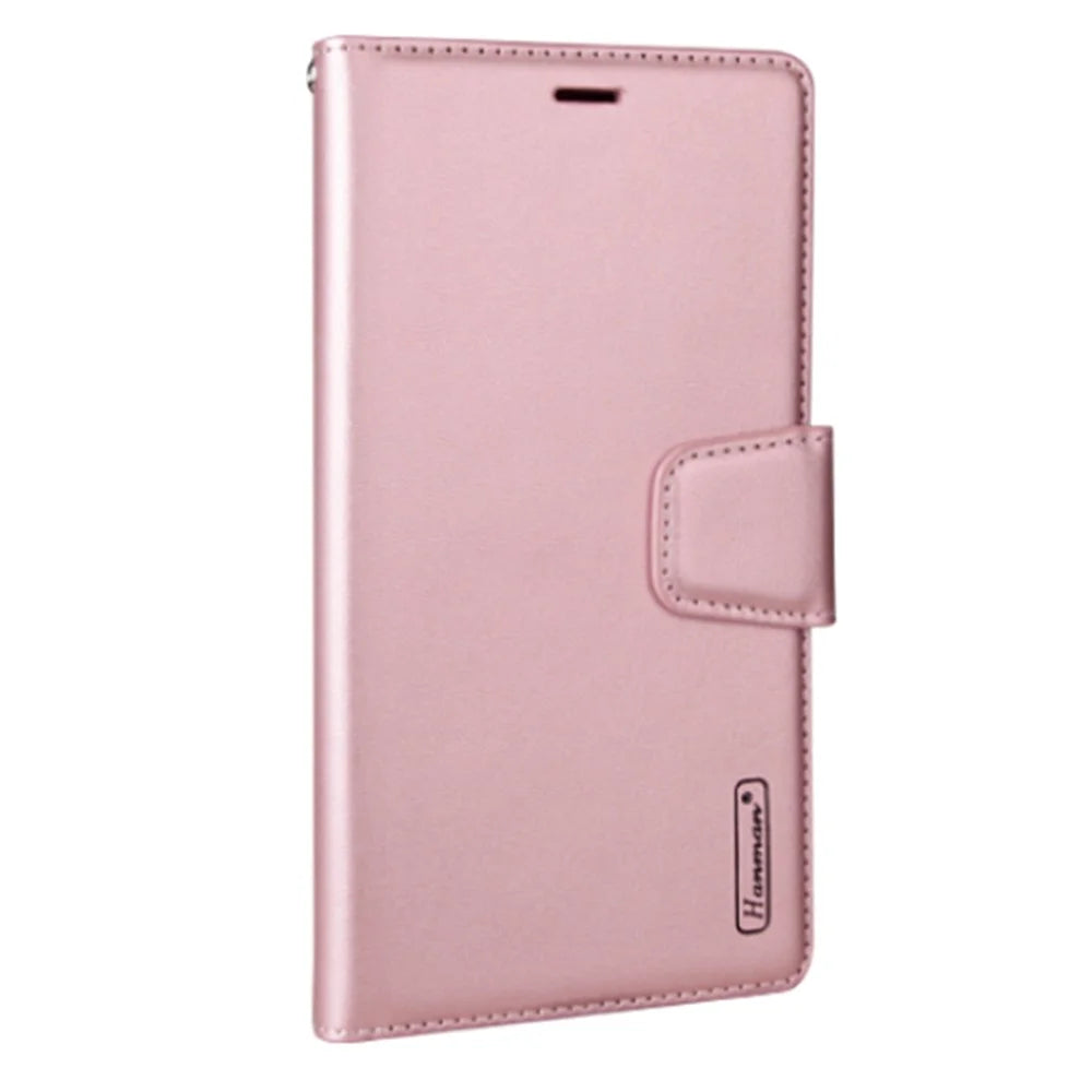 HANMAN Mill Series for Samsung Galaxy A52 4G / 5G / A52s 5G Wallet Case PU Leather Stand Magnetic Clasp Shockproof Cover - Rose Gold - 4