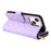For iPhone 13 mini Case Leather Zipper Pouch Wallet Crossbody Phone Cover - Purple - 5