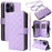 For iPhone 14 Pro Max Case Rhombus Wallet Purse PU Leather Phone Cover with Shoulder Strap - Purple - 1
