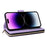 For iPhone 14 Pro Max Case Rhombus Wallet Purse PU Leather Phone Cover with Shoulder Strap - Purple - 4