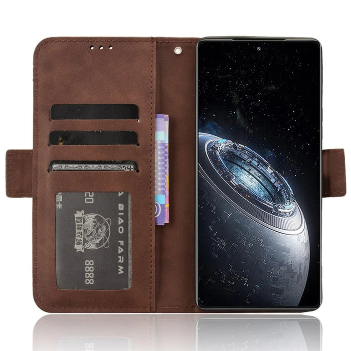 For Infinix GT 20 Pro 5G / X6871 Case Multiple Card Slots Leather Wallet Phone Cover - Brown - 2