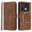 For Infinix GT 20 Pro 5G X6871 Case PU Leather RFID Blocking Phone Cover with Strap - Brown - 1