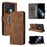 For Infinix GT 20 Pro 5G X6871 Case PU Leather RFID Blocking Phone Cover with Strap - Brown - 6