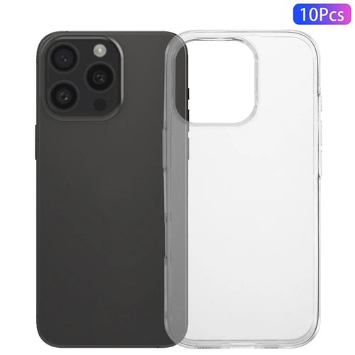 10Pcs / Pack For iPhone 16 Pro Max Case Watermark-Free Anti-Drop Clear TPU Phone Cover - 1