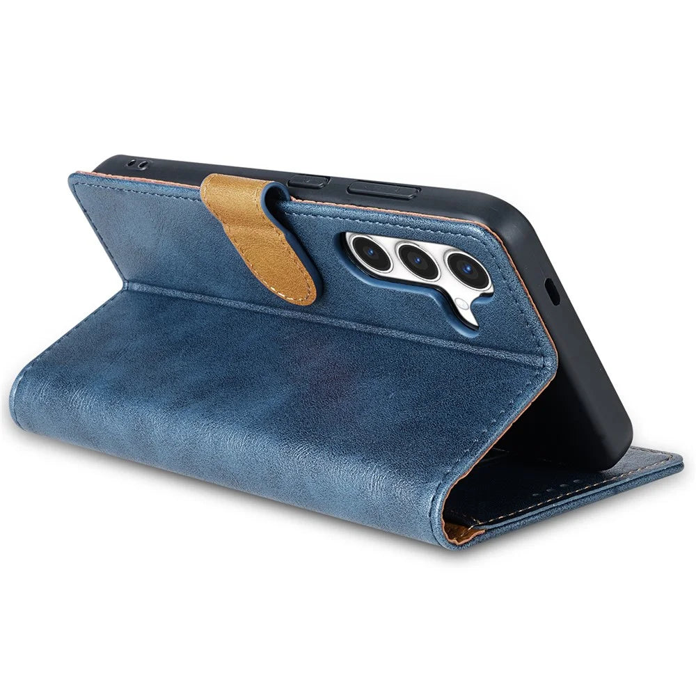N.BEKUS CSJ-001 For Samsung Galaxy A15 4G / A15 5G Phone Cases   Solid Color Leather Wallet Cover - Blue - 3