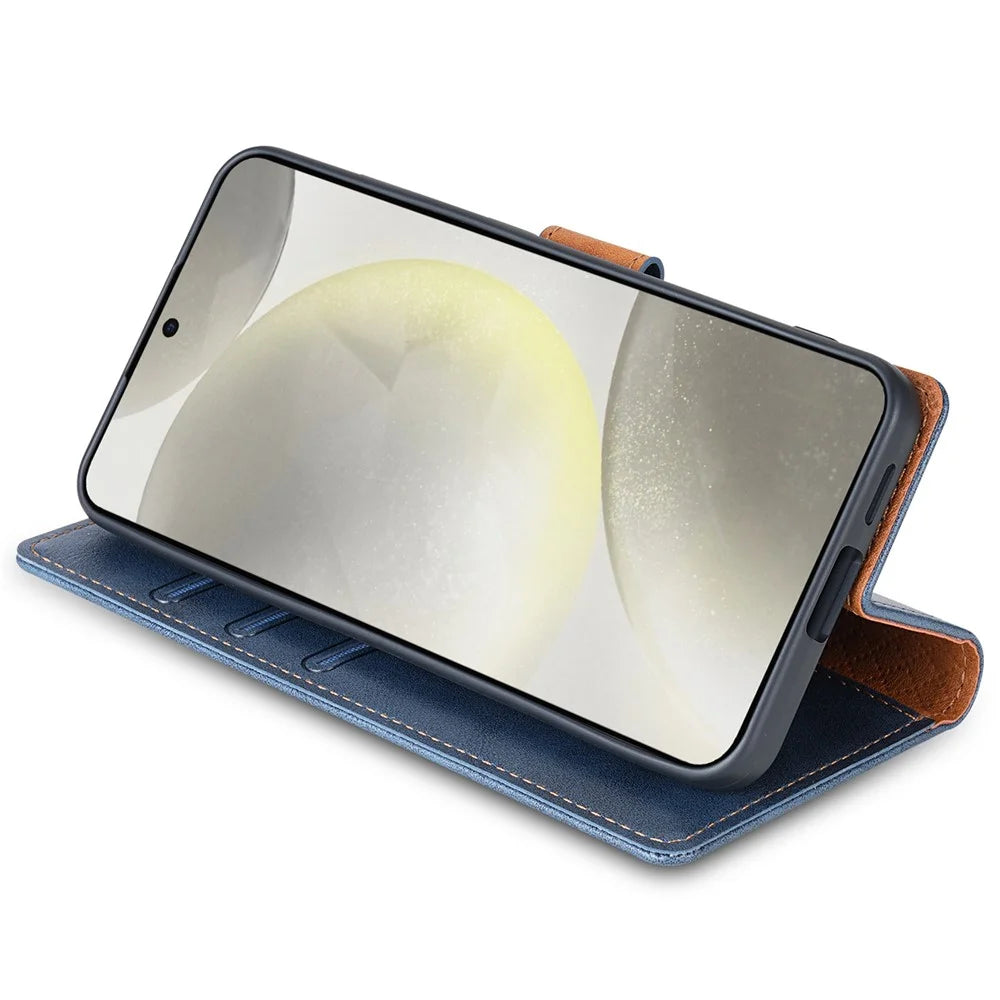 N.BEKUS CSJ-001 For Samsung Galaxy A15 4G / A15 5G Phone Cases   Solid Color Leather Wallet Cover - Blue - 4