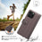 For iPhone 16 Pro Case Genuine Split Leather Phone Cover with Wallet Stand - Black - 7