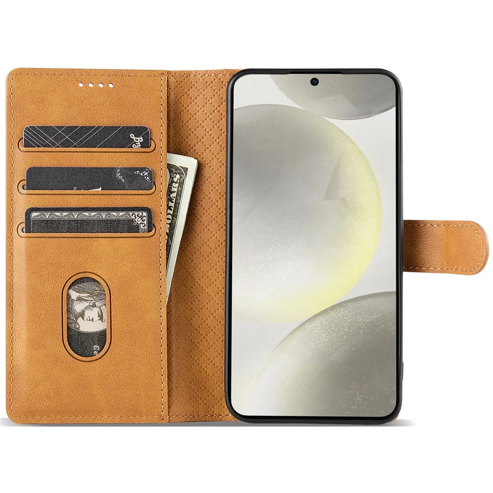 N.BEKUS CSJ-001 For Samsung Galaxy S23+ Case Wallet Leather Phone Cover   - Brown - 2