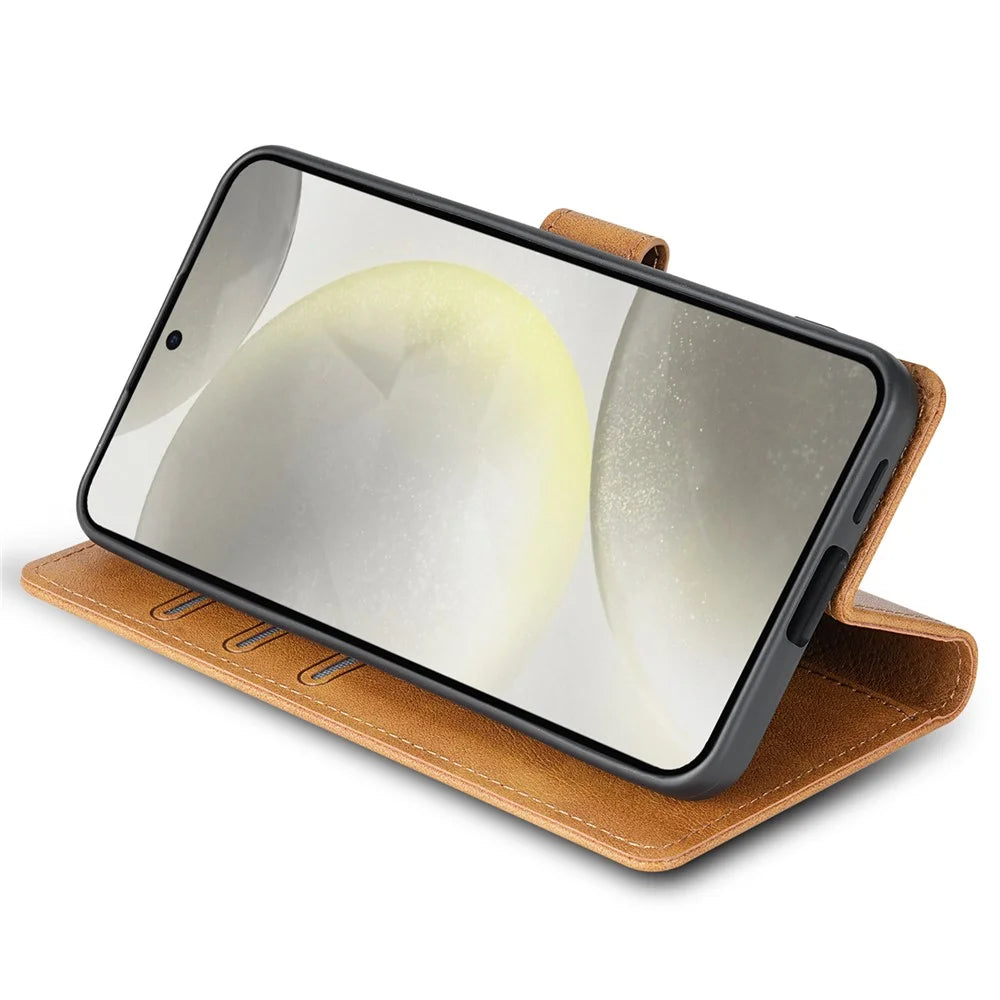 N.BEKUS CSJ-001 For Samsung Galaxy S23+ Case Wallet Leather Phone Cover   - Brown - 4