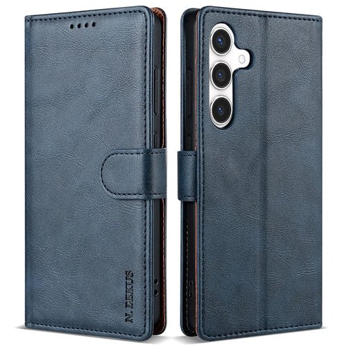 N.BEKUS CSJ-001 For Samsung Galaxy A25 5G (Global) (161.0 X 76.5 X 8.3mm) Leather Case Wallet Phone Cover - Blue - 1