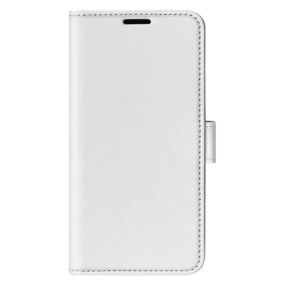 For iPhone 16 Pro Case Magnetic Closure Crazy Horse Texture Leather Phone Cover - White - 5