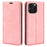 For iPhone 16 Pro Case PU Leather Wallet Folio Flip Phone Cover - Pink - 1