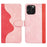 For iPhone 16 Pro Case Splicing Color PU Leather Phone Wallet Cover - Pink - 1