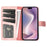 For iPhone 16 Pro Case Splicing Color PU Leather Phone Wallet Cover - Pink - 2