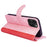 For iPhone 16 Pro Case Splicing Color PU Leather Phone Wallet Cover - Pink - 3