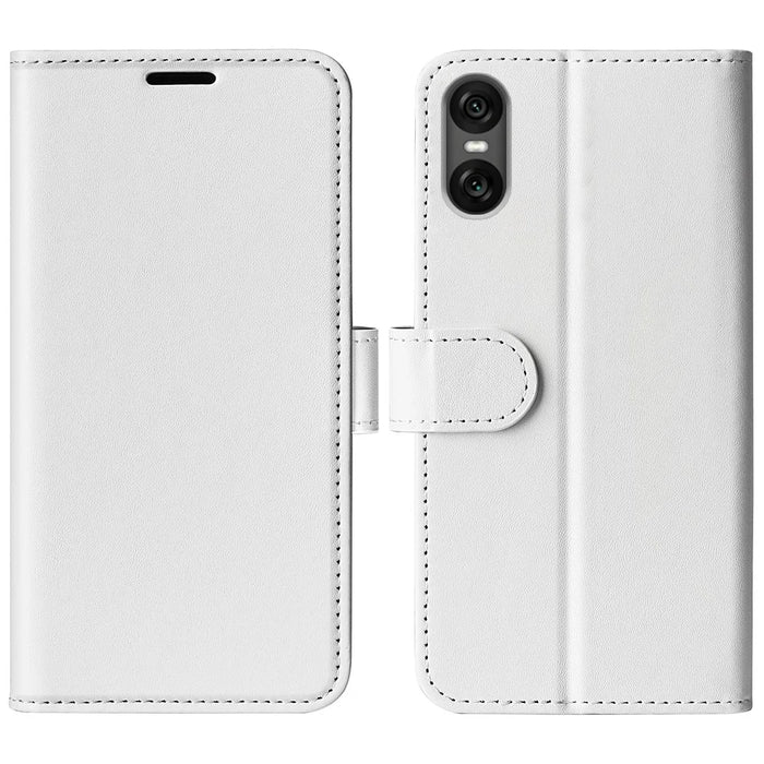 For Sony Xperia 10 VI Case Wallet Crazy Horse Texture Leather Phone Cover - White - 1