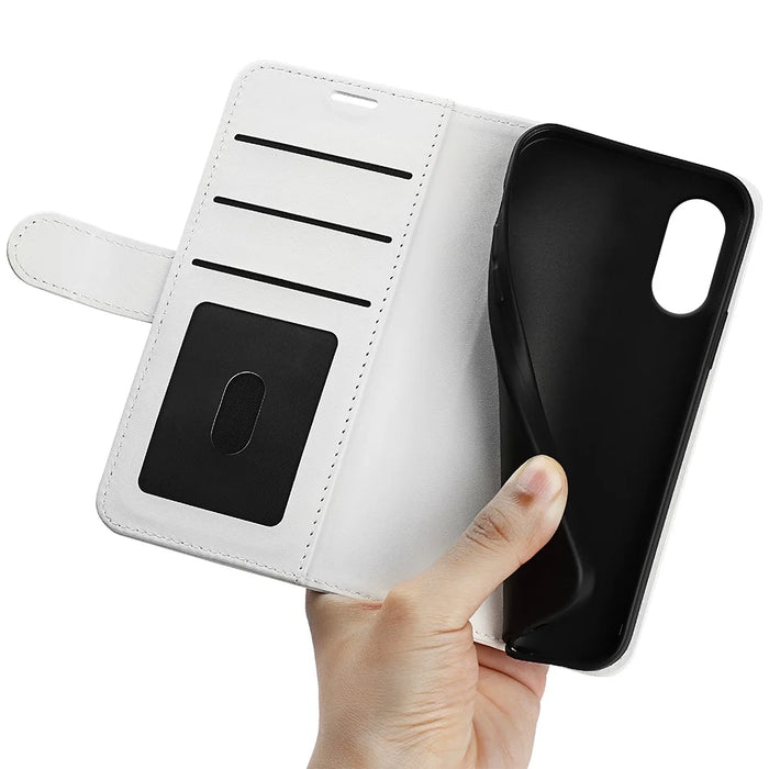 For Sony Xperia 10 VI Case Wallet Crazy Horse Texture Leather Phone Cover - White - 4