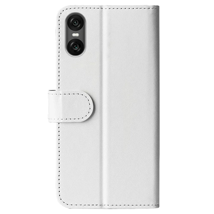 For Sony Xperia 10 VI Case Wallet Crazy Horse Texture Leather Phone Cover - White - 6