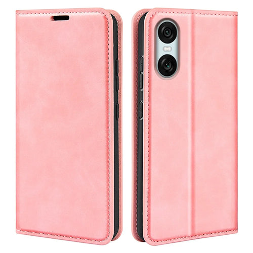 For Sony Xperia 10 VI Wallet Case PU Leather Folio Flip Phone Cover Mobile Accessories   - Pink - 1