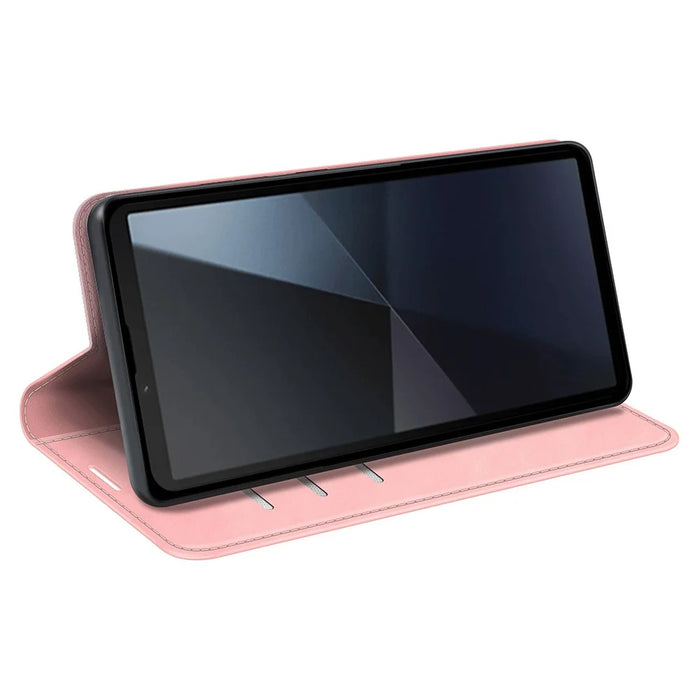For Sony Xperia 10 VI Wallet Case PU Leather Folio Flip Phone Cover Mobile Accessories   - Pink - 3