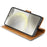 N.BEKUS CSJ-001 For Samsung Galaxy S23 Case Solid Color Leather Stand View Cover - Brown - 4