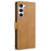 N.BEKUS CSJ-001 For Samsung Galaxy S23 Case Solid Color Leather Stand View Cover - Brown - 6