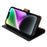 N.BEKUS CSJ-001 For iPhone 14 Phone Wallet Case PU Leather Folding Stand Cover - Black - 3