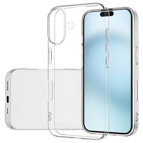 For iPhone 16 Case Crystal Clear Flexible TPU Slim Phone Cover - 1