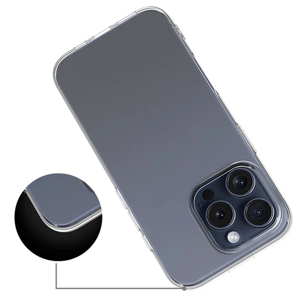 For iPhone 16 Pro Case Ultra Thin Soft TPU Phone Cover HD Transparent - 2