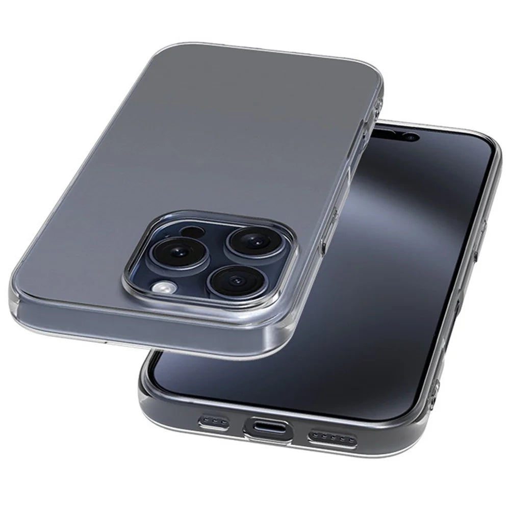 For iPhone 16 Pro Case Ultra Thin Soft TPU Phone Cover HD Transparent - 3
