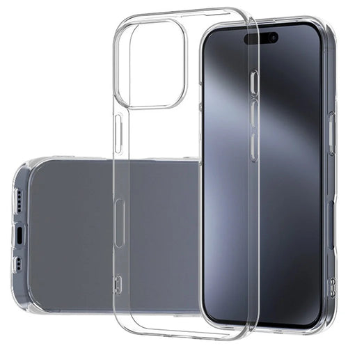 For iPhone 16 Pro Max Cell Phone Case Ultra-Thin Clear TPU Cover with Big Lens Hole - 1