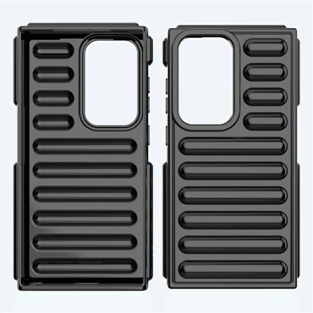 Capsule Series for Samsung Galaxy S24 Ultra TPU Case Anti-Drop Ribbed Back Cover - Black - 2