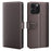 For iPhone 16 Pro Max Case Genuine Split Leather Phone Cover with Wallet Stand - Brown - 1