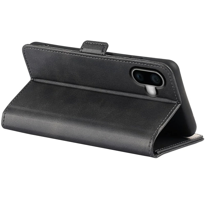 For iPhone 16 Pro Max Case Folio Flip Leather Wallet Stand Phone Cover - Black - 4