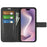 For iPhone 16 Pro Max Case Calf Texture PU Leather Folio Flip Wallet Phone Cover - Black - 2