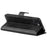For iPhone 16 Pro Max Case Calf Texture PU Leather Folio Flip Wallet Phone Cover - Black - 4