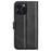 For iPhone 16 Pro Max Case Calf Texture PU Leather Folio Flip Wallet Phone Cover - Black - 7