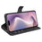 For iPhone 16 Plus Case Calf Texture PU Leather Phone Cover with Card Holder Stand - Black - 3