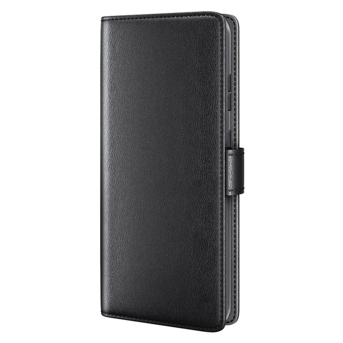 For iPhone 16 Plus Case Genuine Split Leather Phone Cover with Wallet Stand - Black - 7