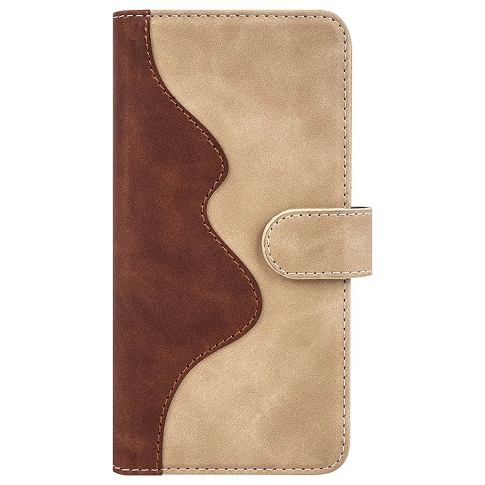 For iPhone 16 Case Wallet Dual Color Flip Leather Phone Cover - Yellow - 6