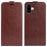 For iPhone 16 Case Card Slots Vertical Flip PU Leather Phone Cover - Brown - 1