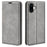 For iPhone 16 Case Card Slots Wallet Skin-Feel PU Leather Phone Cover - Grey - 1
