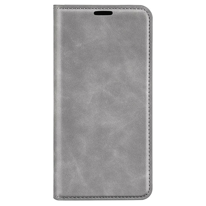 For iPhone 16 Case Card Slots Wallet Skin-Feel PU Leather Phone Cover - Grey - 5