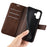 For iPhone 16 Case Calf Texture PU Leather Folio Flip Phone Wallet Cover - Brown - 4