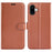 For iPhone 16 Case Wallet Leather Phone Cover Litchi Texture - Brown - 1