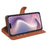 For iPhone 16 Case Wallet Leather Phone Cover Litchi Texture - Brown - 3