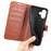 For iPhone 16 Case Wallet Leather Phone Cover Litchi Texture - Brown - 4