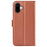 For iPhone 16 Case Wallet Leather Phone Cover Litchi Texture - Brown - 6