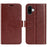 For iPhone 16 Case Crazy Horse Texture Leather Phone Cover Horizontal Viewing Stand - Brown - 1